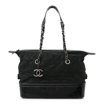 Chanel Iridescent Calfskin Quilted VIP Bowling Bag Black 3 of 13