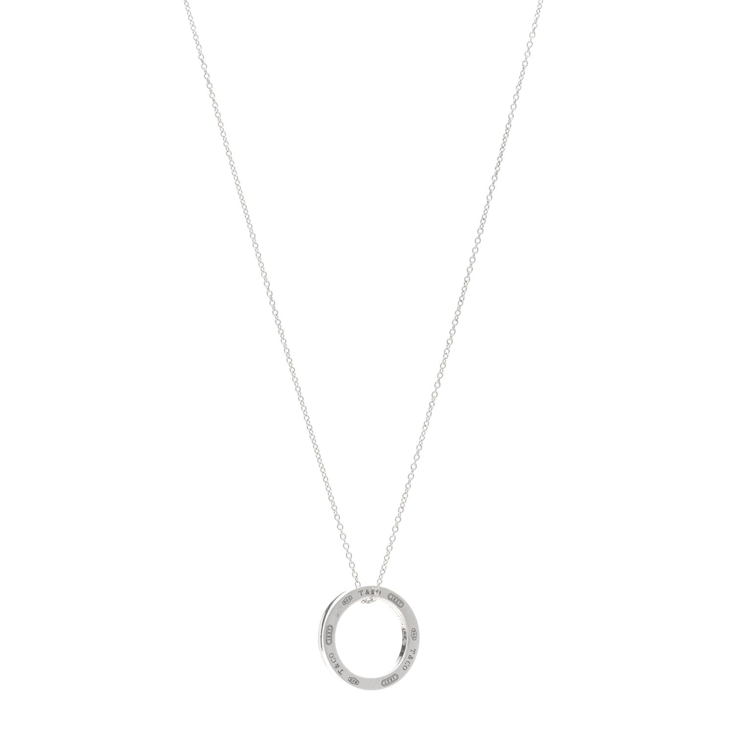 Tiffany Sterling Silver 1837 Circle Pendant Necklace 1 of 4