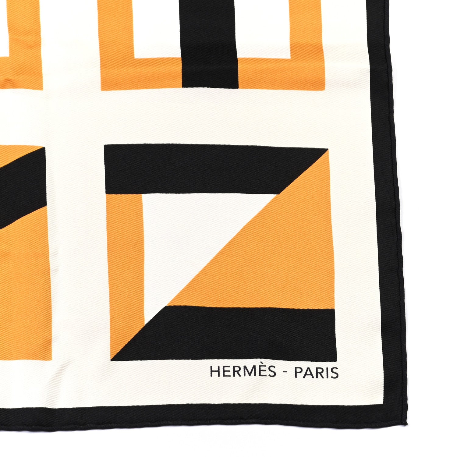 Hermes Silk Lettres Au Carre Scarf 90 White Ocre 4 of 5