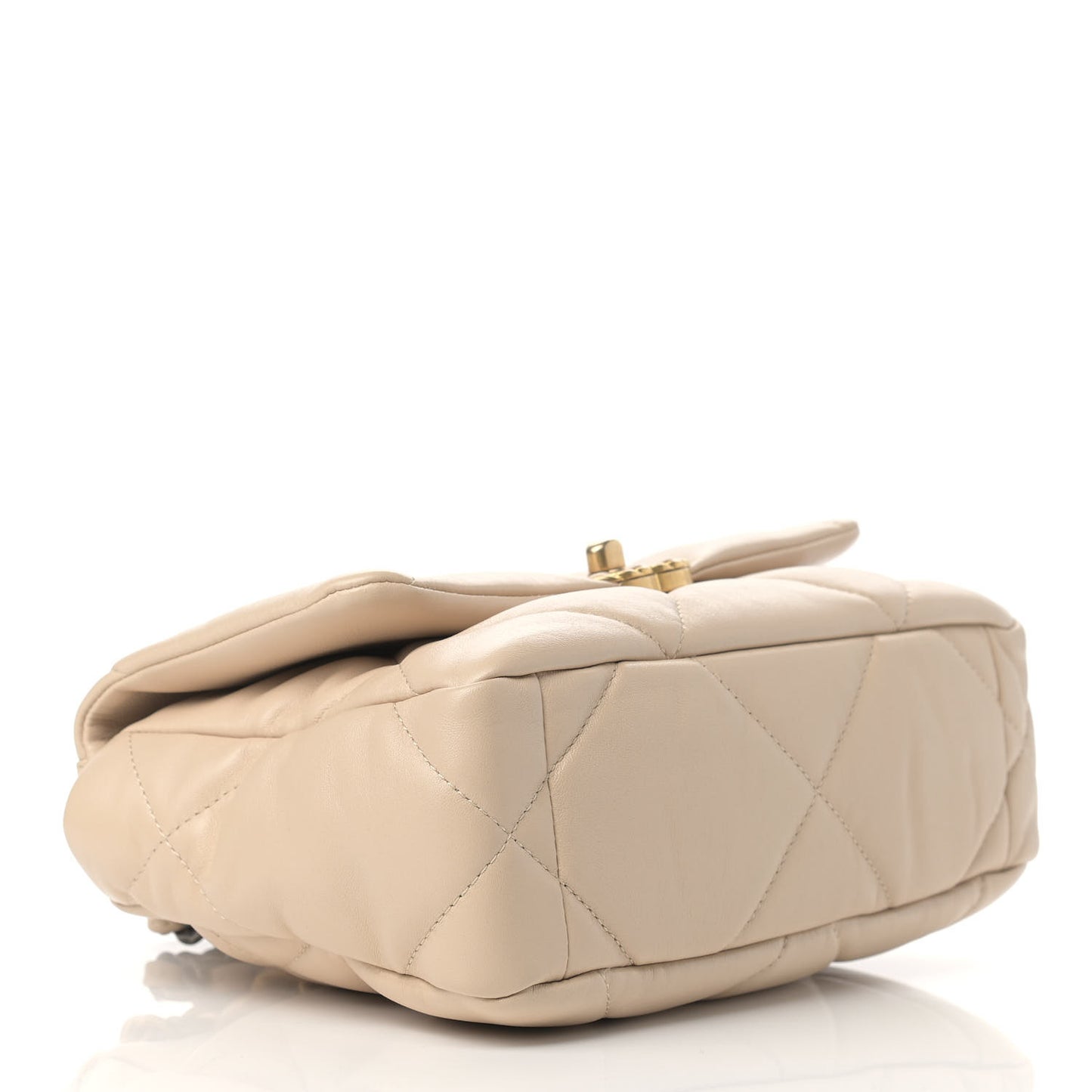 Lambskin Quilted Medium Chanel 19 Flap Beige