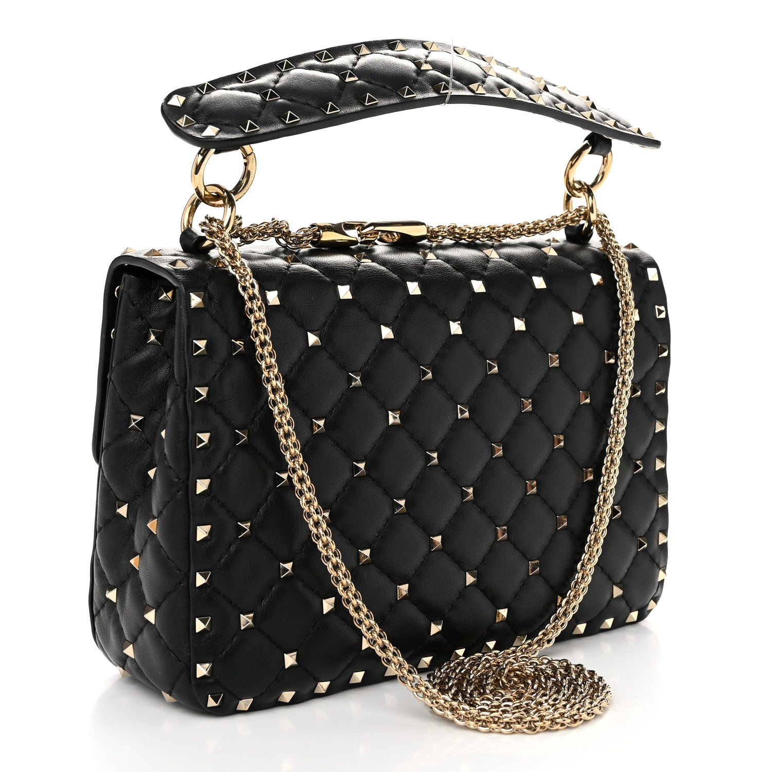 Valentino Garavani Nappa Medium Rockstud Spike Shoulder Bag Black 3 of 9