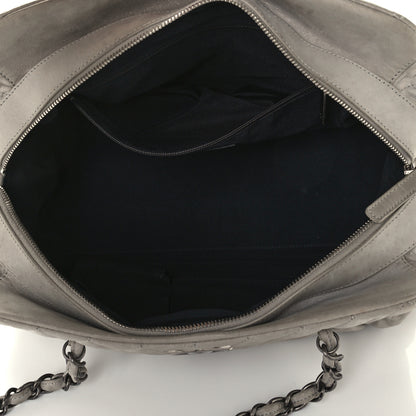 Chanel Iridescent Calfskin Chic Quilt Bowling Bag Grey 4 of 9