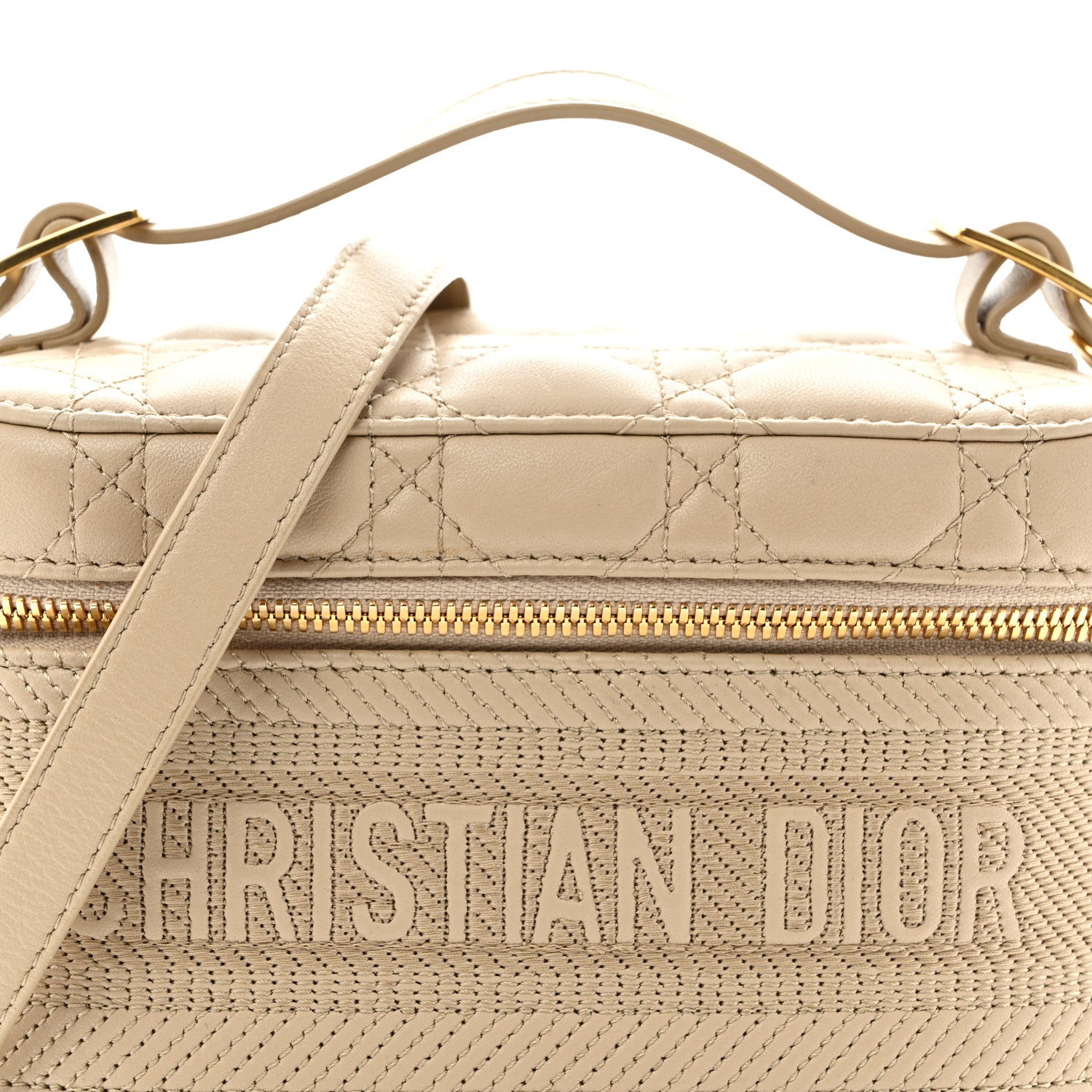 Christian Dior Lambskin Cannage Small Diortravel Vanity Case Light Beige 8 of 12