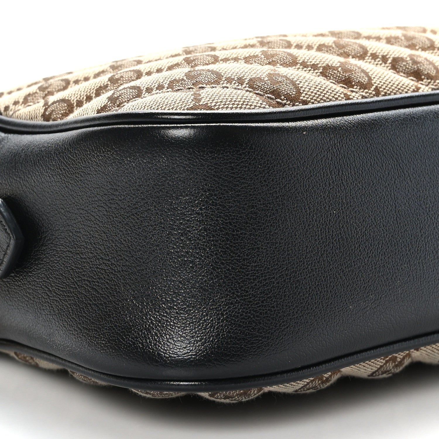 Gucci Monogram Matelasse Diagonal Small GG Marmont Chain Shoulder Bag Beige Black 8 of 11