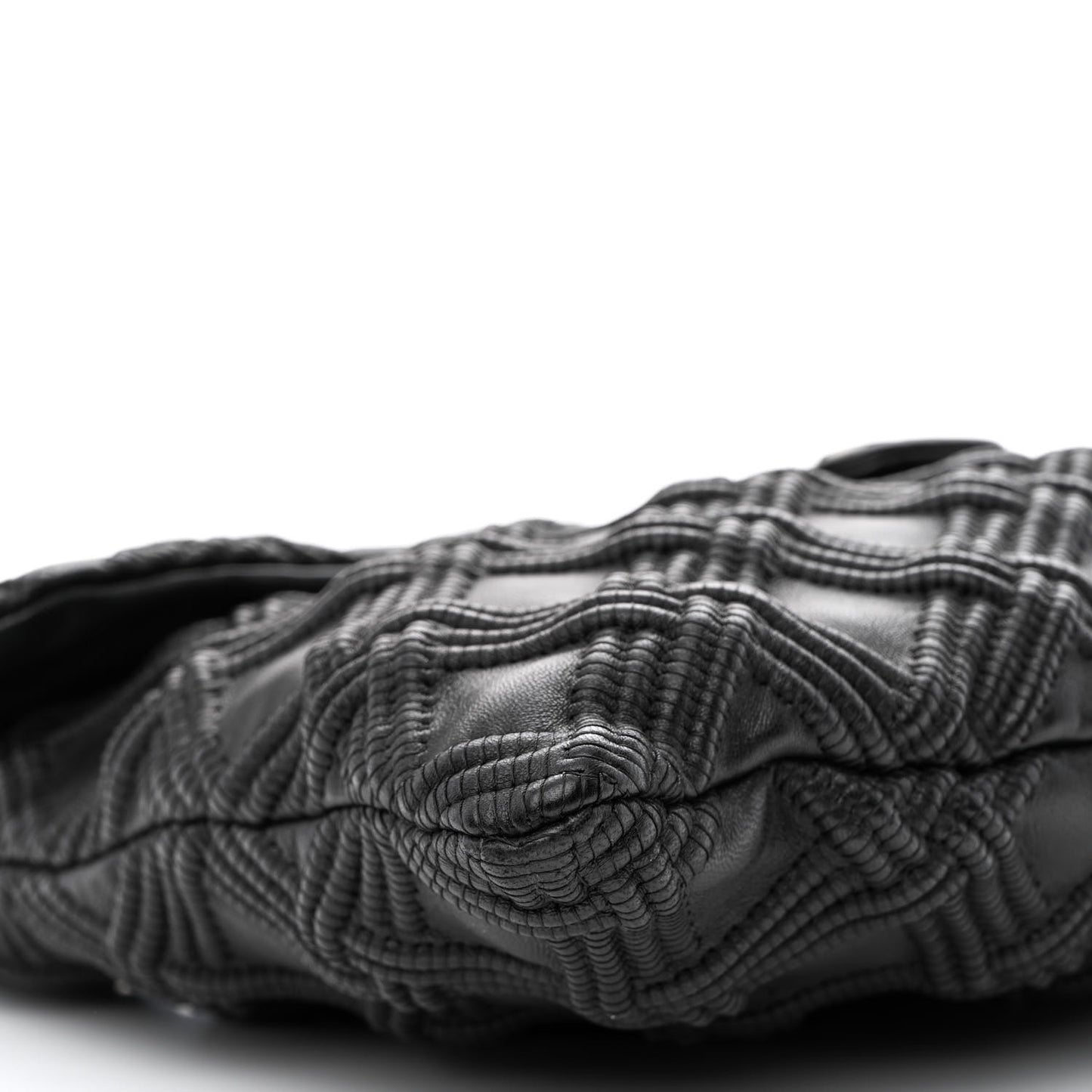 Lambskin Stitched Large Walk Of Fame Flap Black
