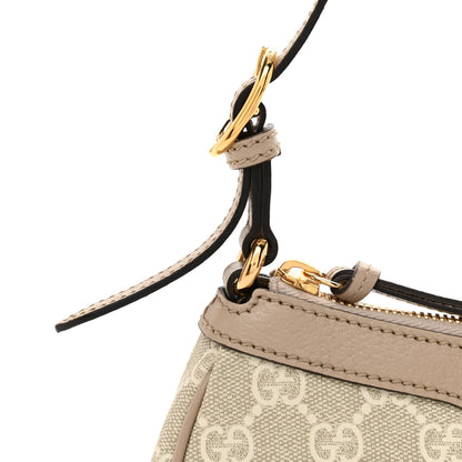 Gucci GG Supreme Monogram Textured Dollar Calfskin Small Ophidia Hobo Beige Mystic White Oatmeal 8 of 8