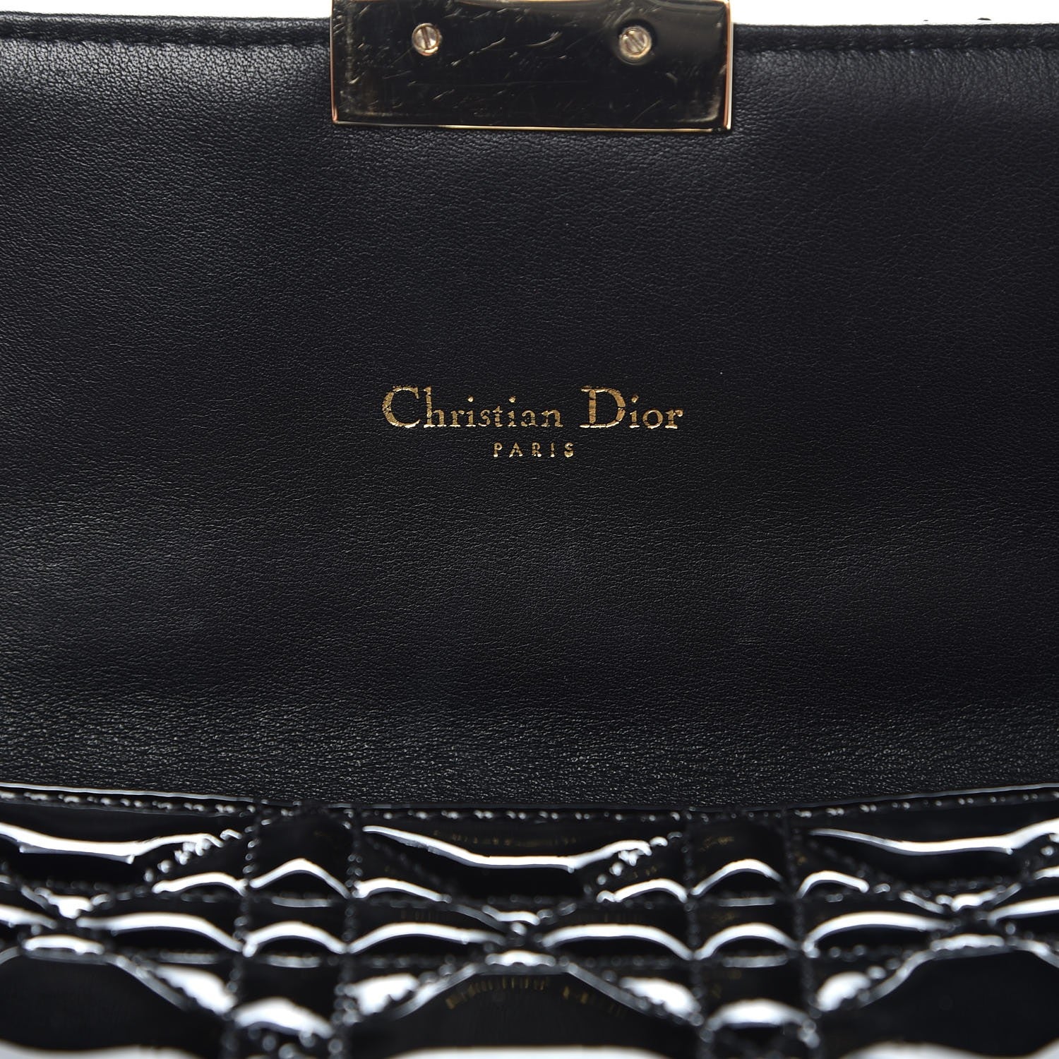 Christian Dior Patent Cannage Miss Dior Promenade Pouch Black 7 of 8