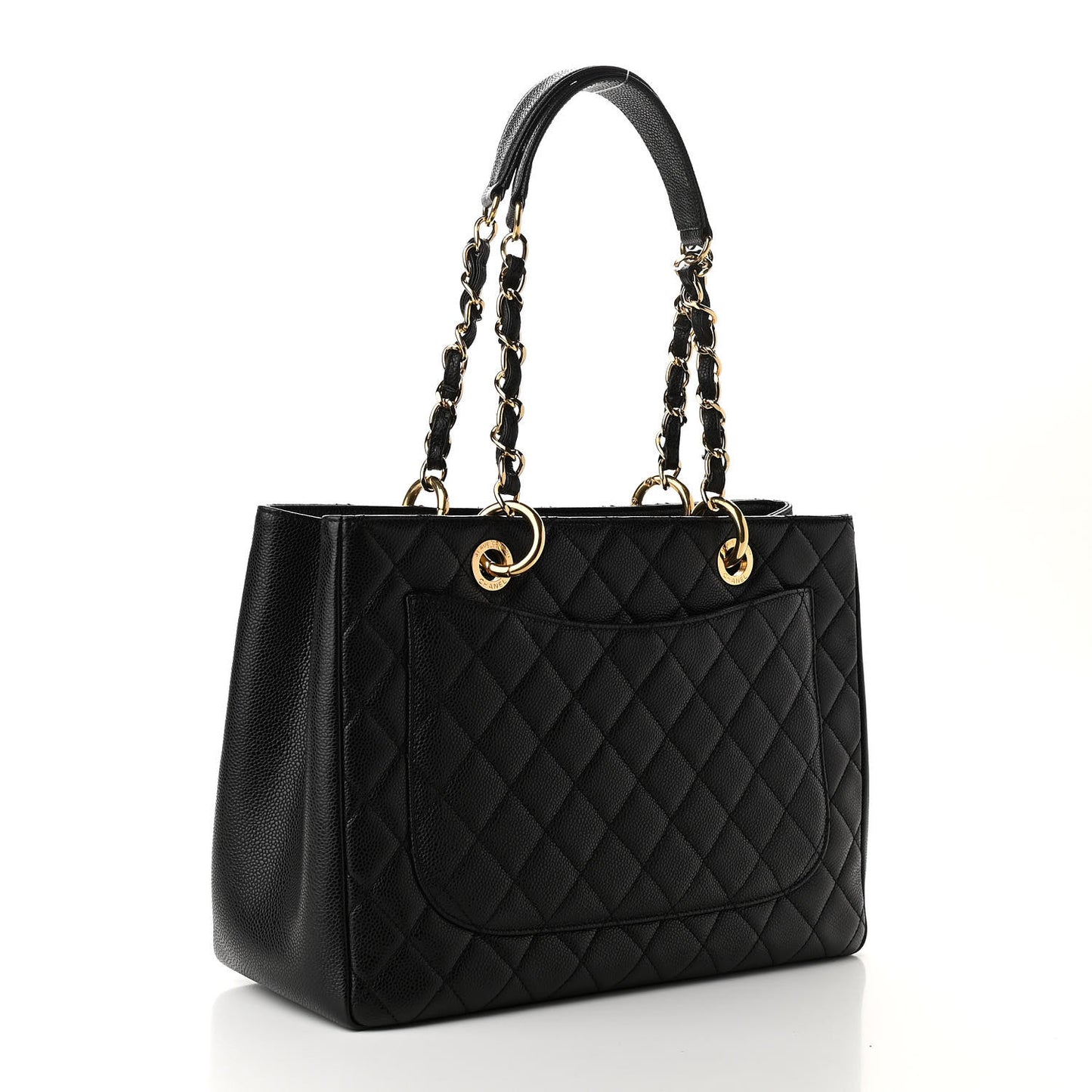 Caviar Quilted Grand Shopping Tote GST Black