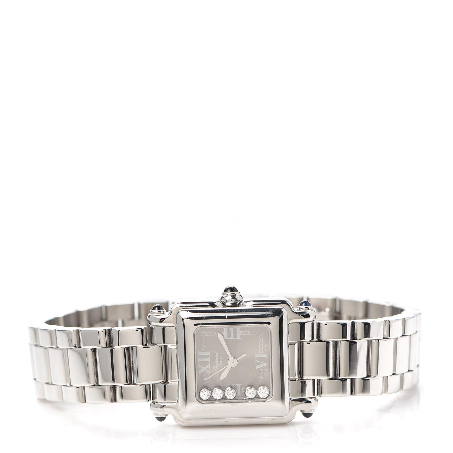 Chopard Stainless Steel 5 Diamond 23mm Happy Sport Quartz Watch Brown 2 of 5