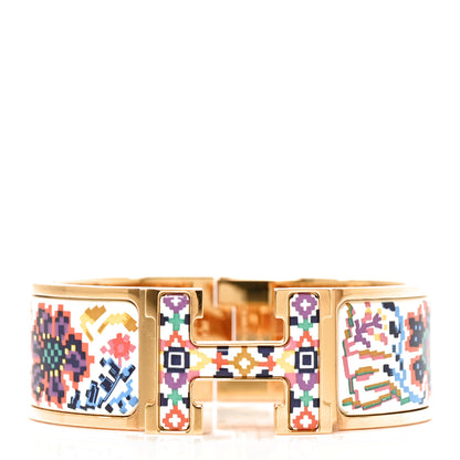 Hermes Enamel Fleurs D'Hiver Clic Clac H Bracelet PM Flamboyante 1 of 4