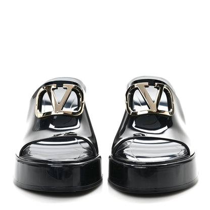 Valentino Garavani Rubber VLogo PM Platform Slide Sandals 40 Black 2 of 7