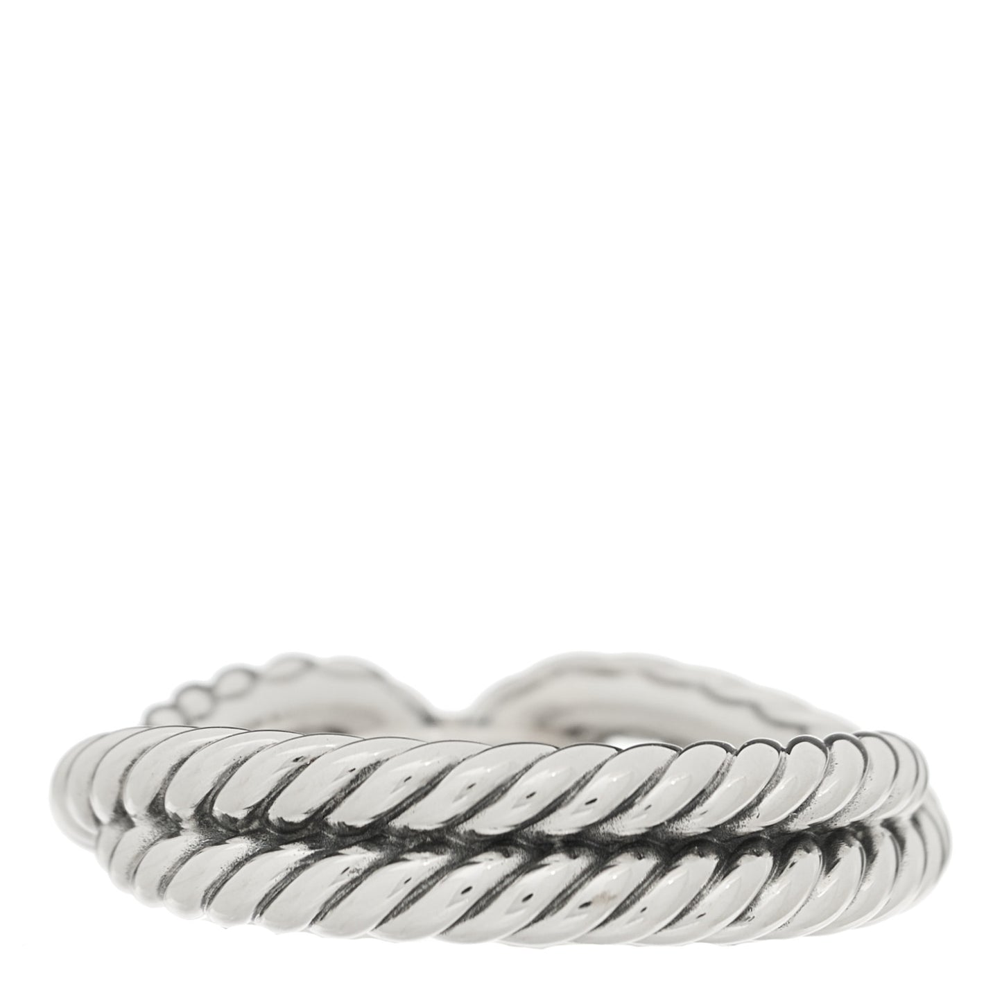 Sterling Silver 18K Yellow Gold Cable Loop Ring 55 7.25
