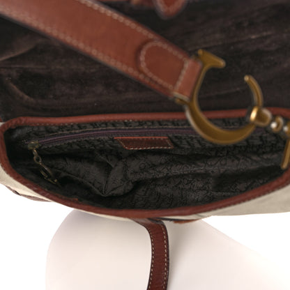 Christian Dior Canvas Calfskin Saddle Bag Beige 5 of 15