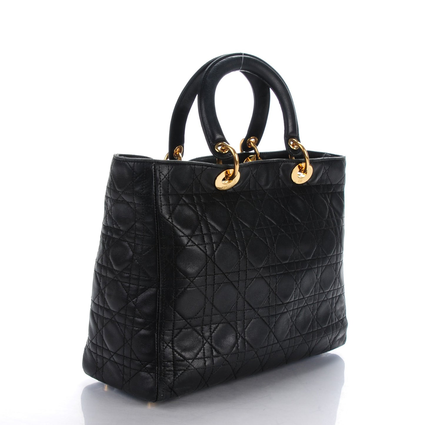 Lambskin Cannage Large Lady Dior Black
