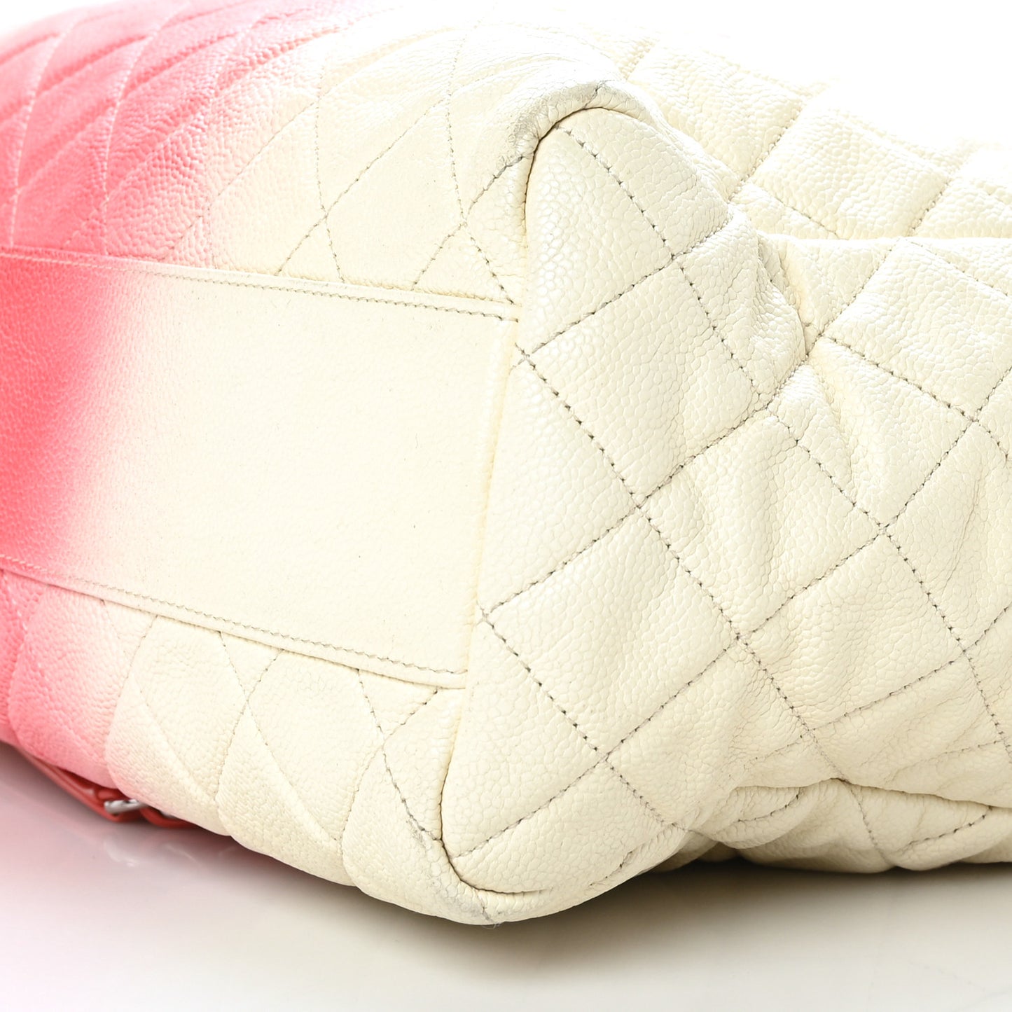 Caviar Ombre Large Shopping Tote White Rose