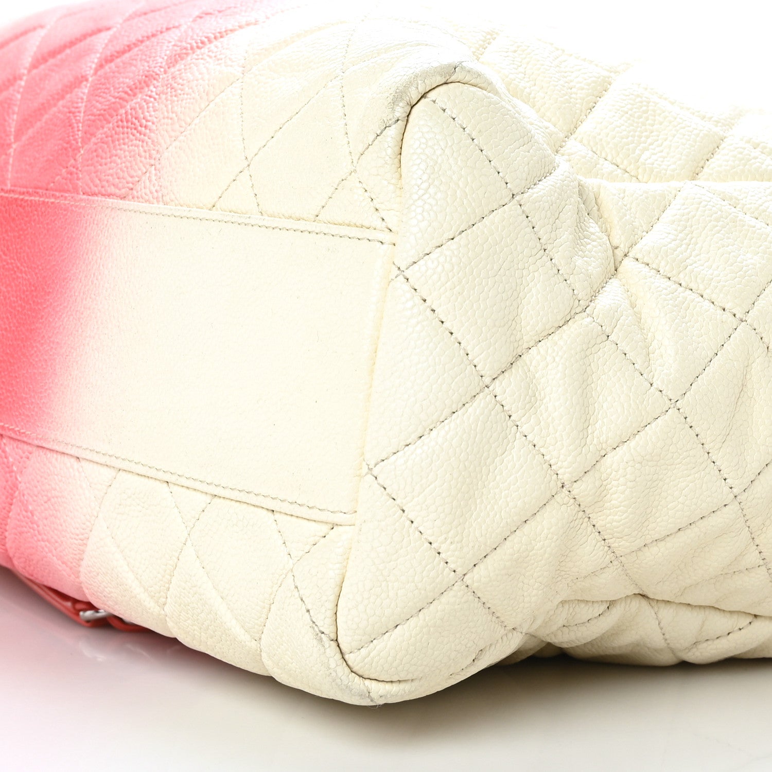Chanel Caviar Ombre Large Shopping Tote White Rose 19 of 21