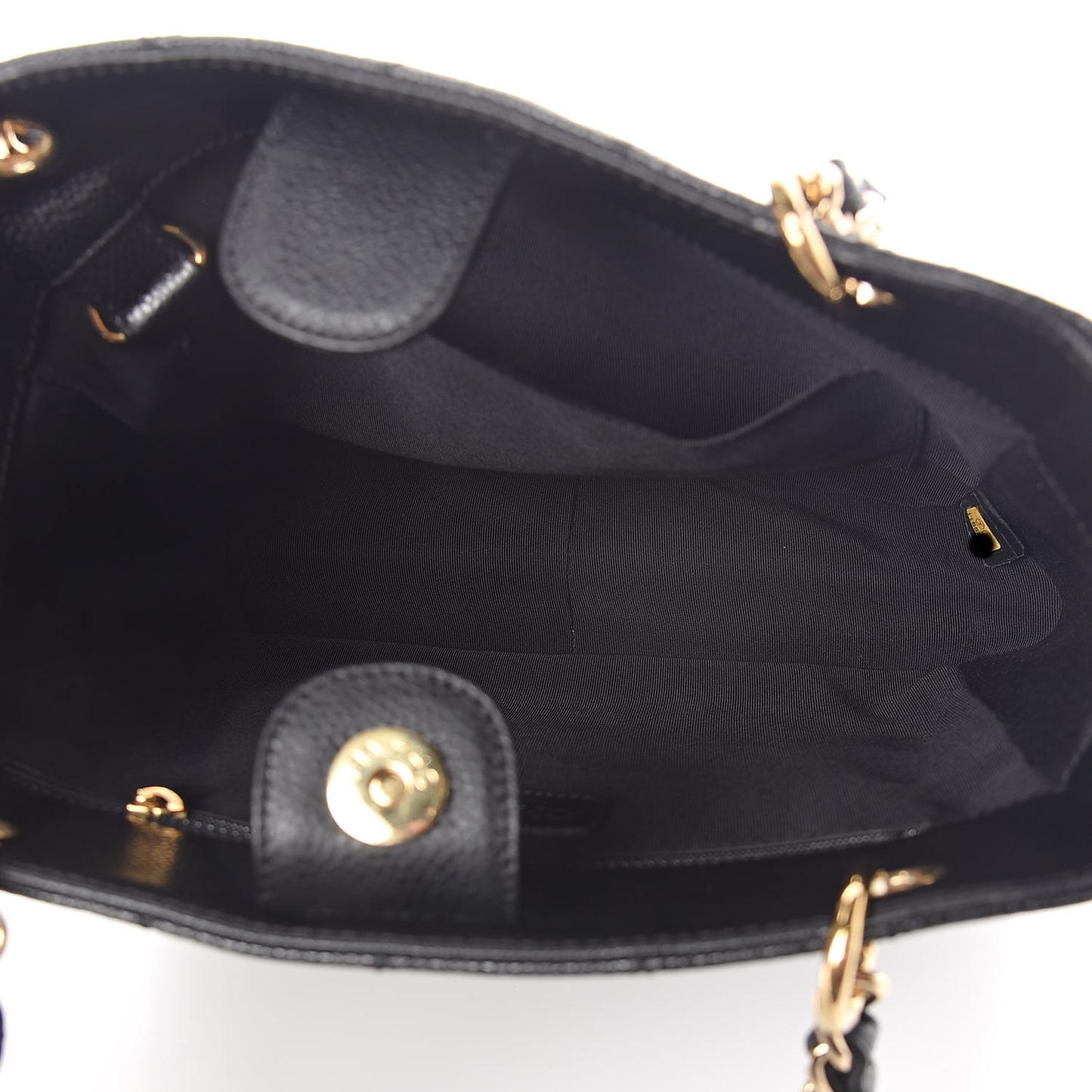 Caviar Quilted Petit Shopping Tote PST Black