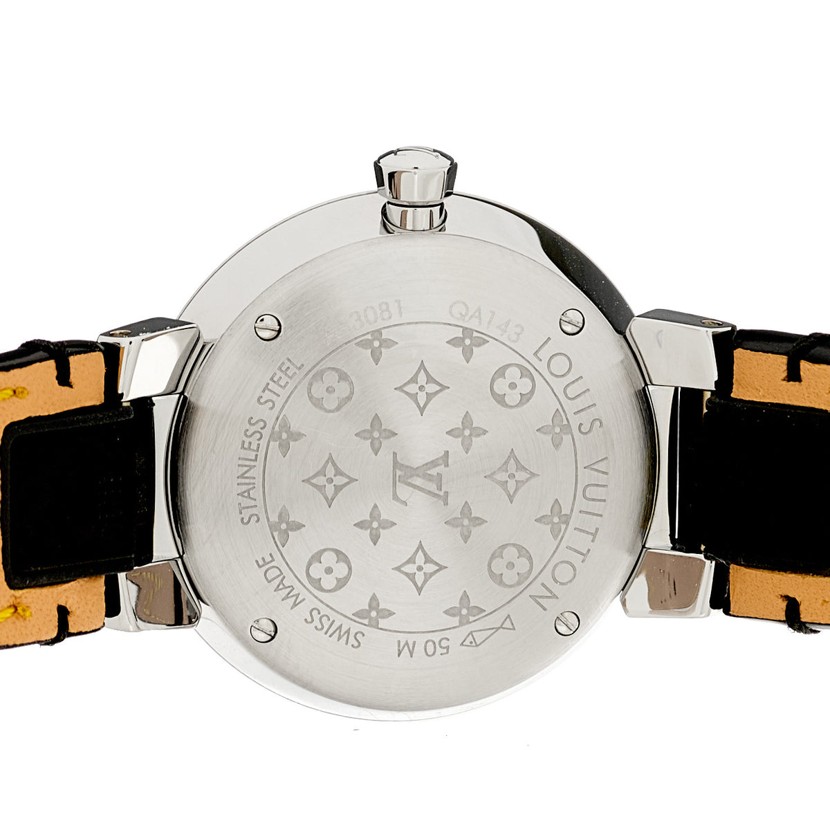 Louis Vuitton Stainless Steel Calfskin New Wave Diamond 28mm 