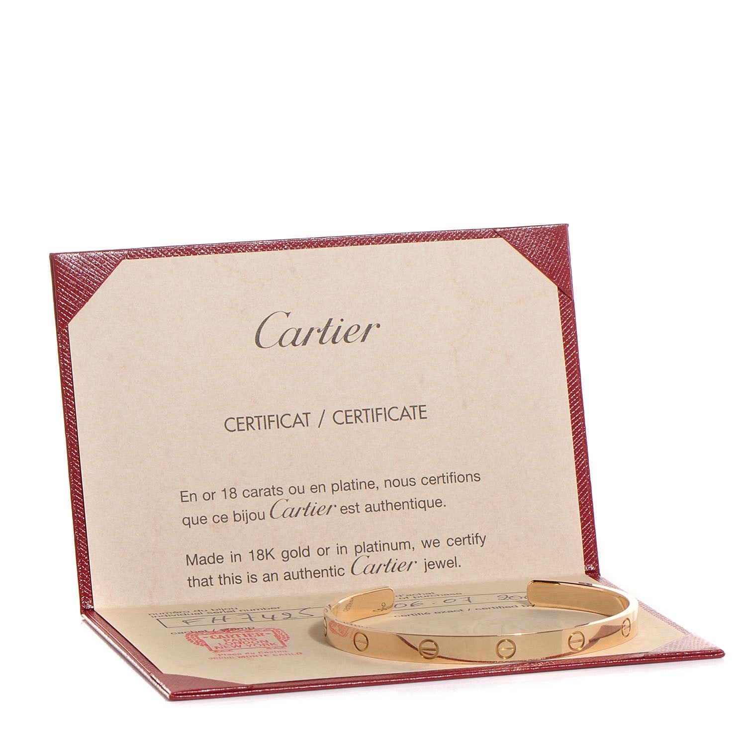 Cartier 18K Yellow Gold LOVE Cuff Bracelet 20 5 of 5