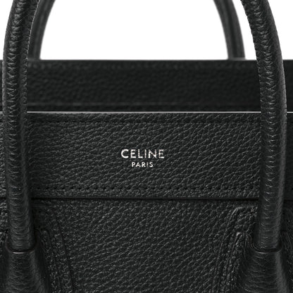 Celine Drummed Calfskin Nano Luggage Black 7 of 12