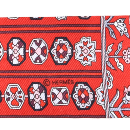 Hermes Silk Tapis Persans Twilly Marine Rouge Mauve 3 of 3