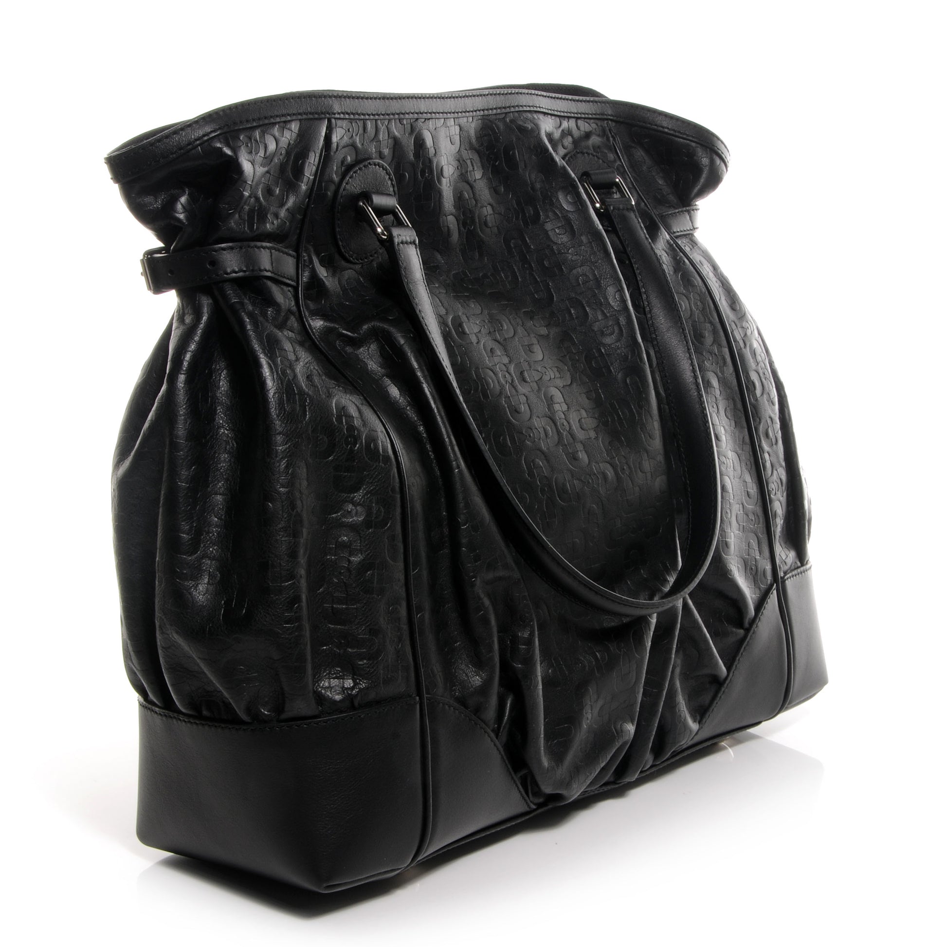 Gucci Horsebit Embossed Full Moon Tote Black 3 of 7