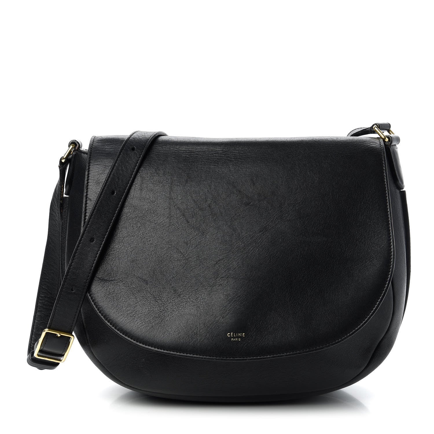 Celine Natural Calfskin Trotteur Messenger Black 1 of 9