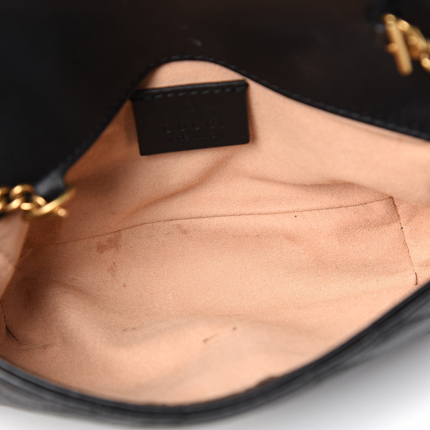 Calfskin Matelasse Super Mini GG Marmont Shoulder Bag Black
