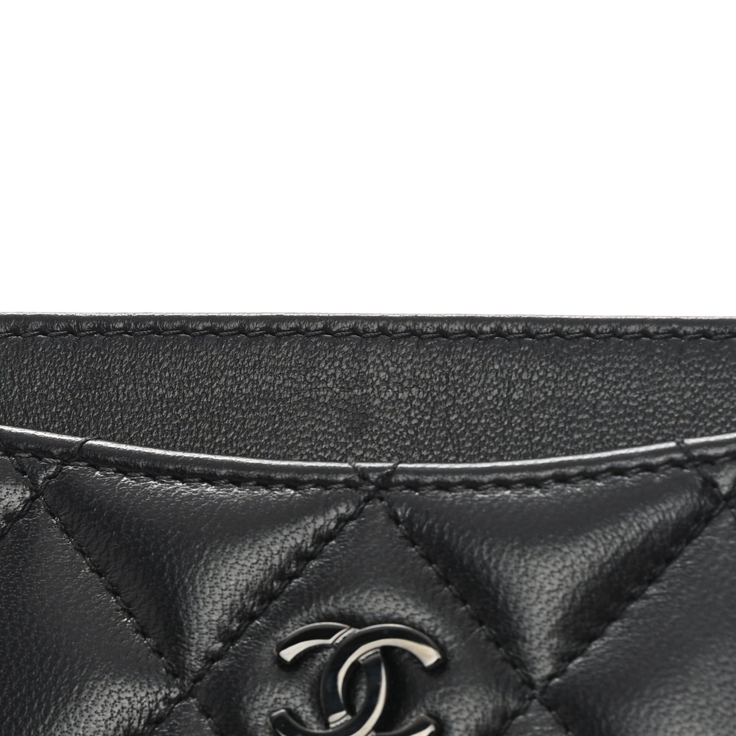 Lambskin Quilted Card Holder So Black