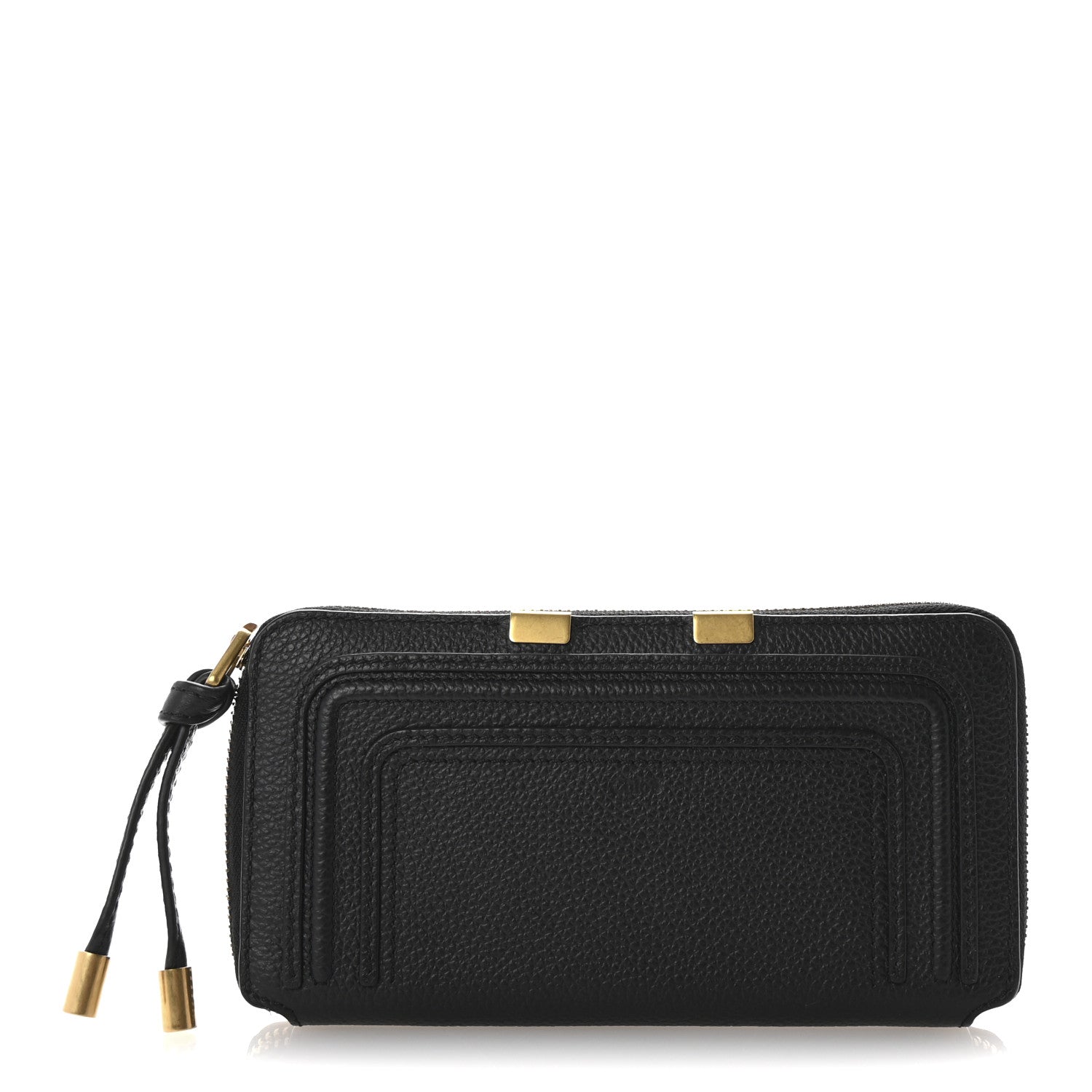 Chloe Grained Calfskin Marcie Long Zip Around Wallet Black 1 of 7