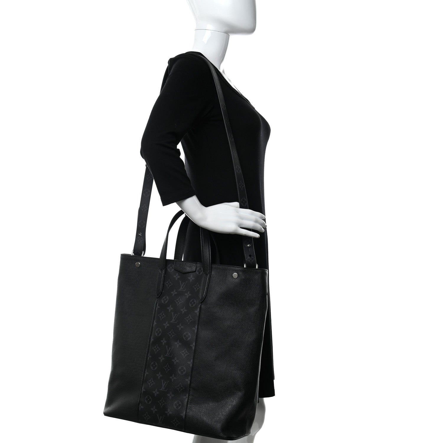 Louis Vuitton Taiga Monogram Eclipse Outdoor Tote Black 2 of 10