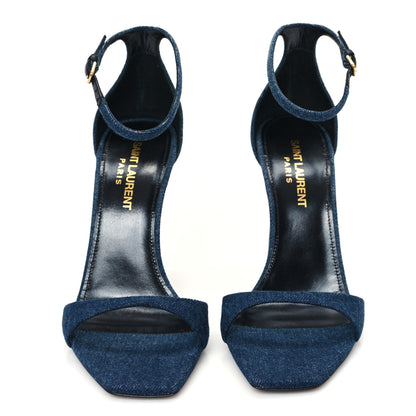 Saint Laurent Denim Bea 105 Ankle Strap Sandals 36 Blue Jeans 2 of 10