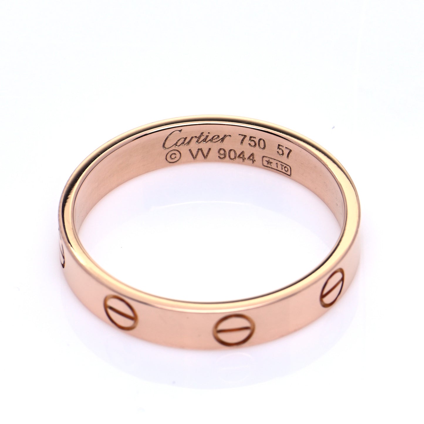 18K Pink Gold 3.5mm LOVE Wedding Band Ring 57 8