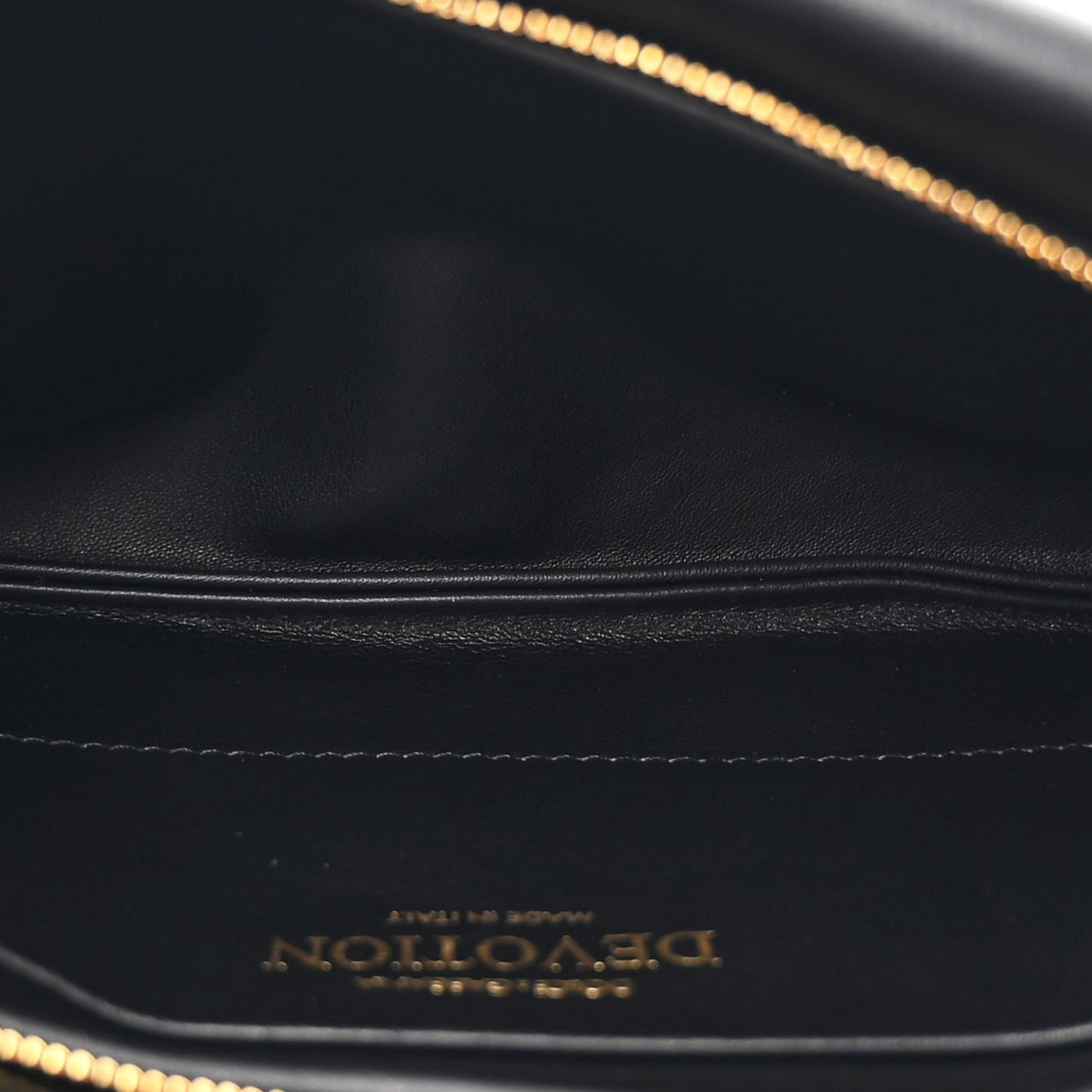 DOLCE GABBANA Calfskin Devotion Clutch Black