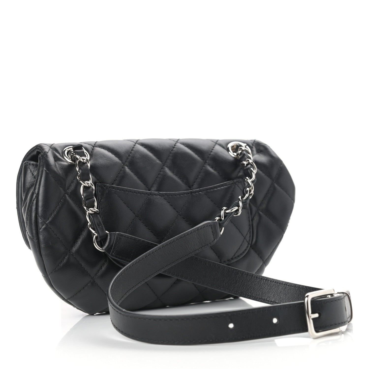 Chanel Calfskin Quilted CC Uniform Flap Belt Bag Black 2 of 9