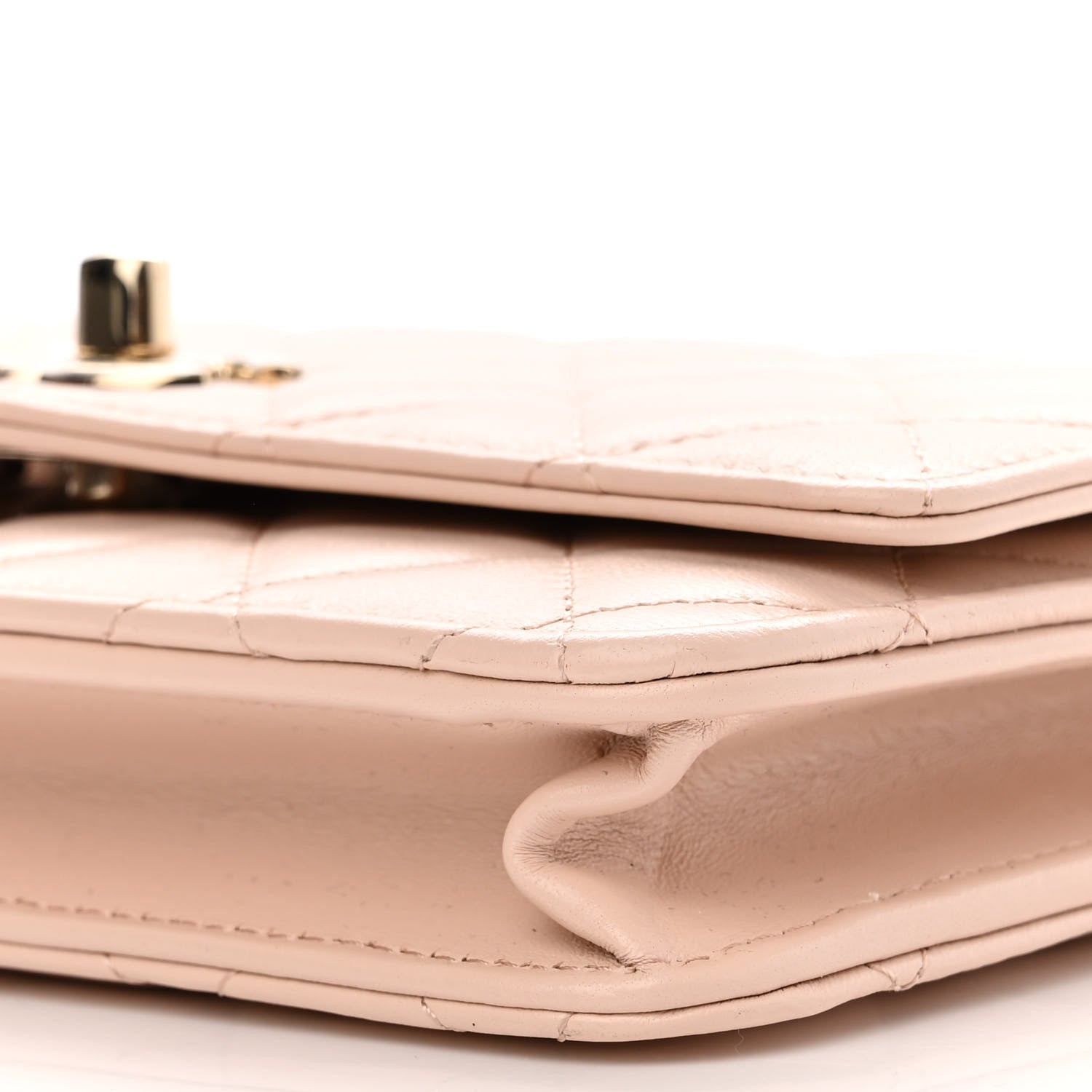 Chanel Lambskin Quilted Trendy CC Wallet On Chain WOC Light Beige 11 of 12