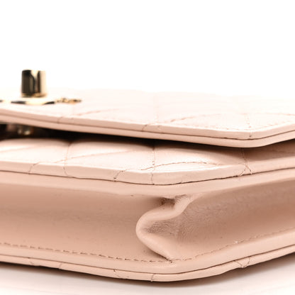 Chanel Lambskin Quilted Trendy CC Wallet On Chain WOC Light Beige 11 of 12