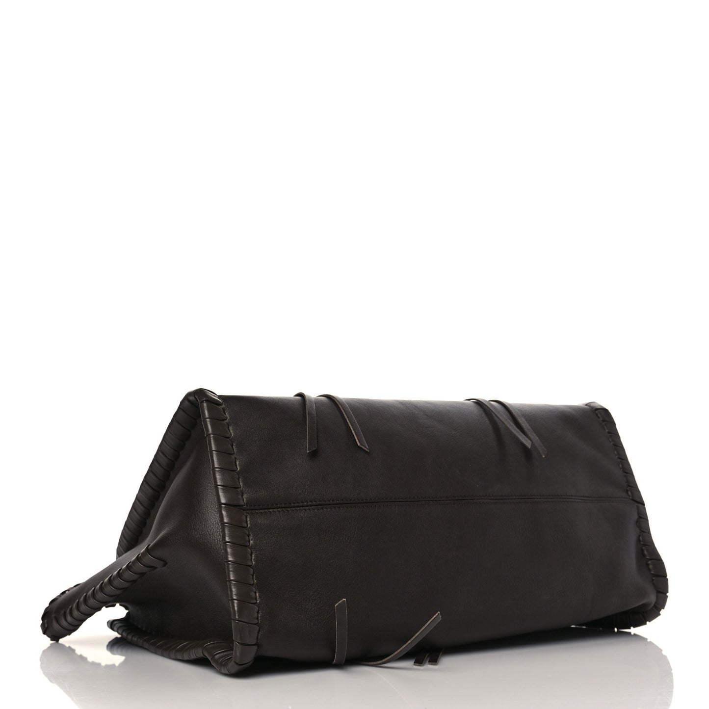Calfskin Large Mony Tote Bold Brown