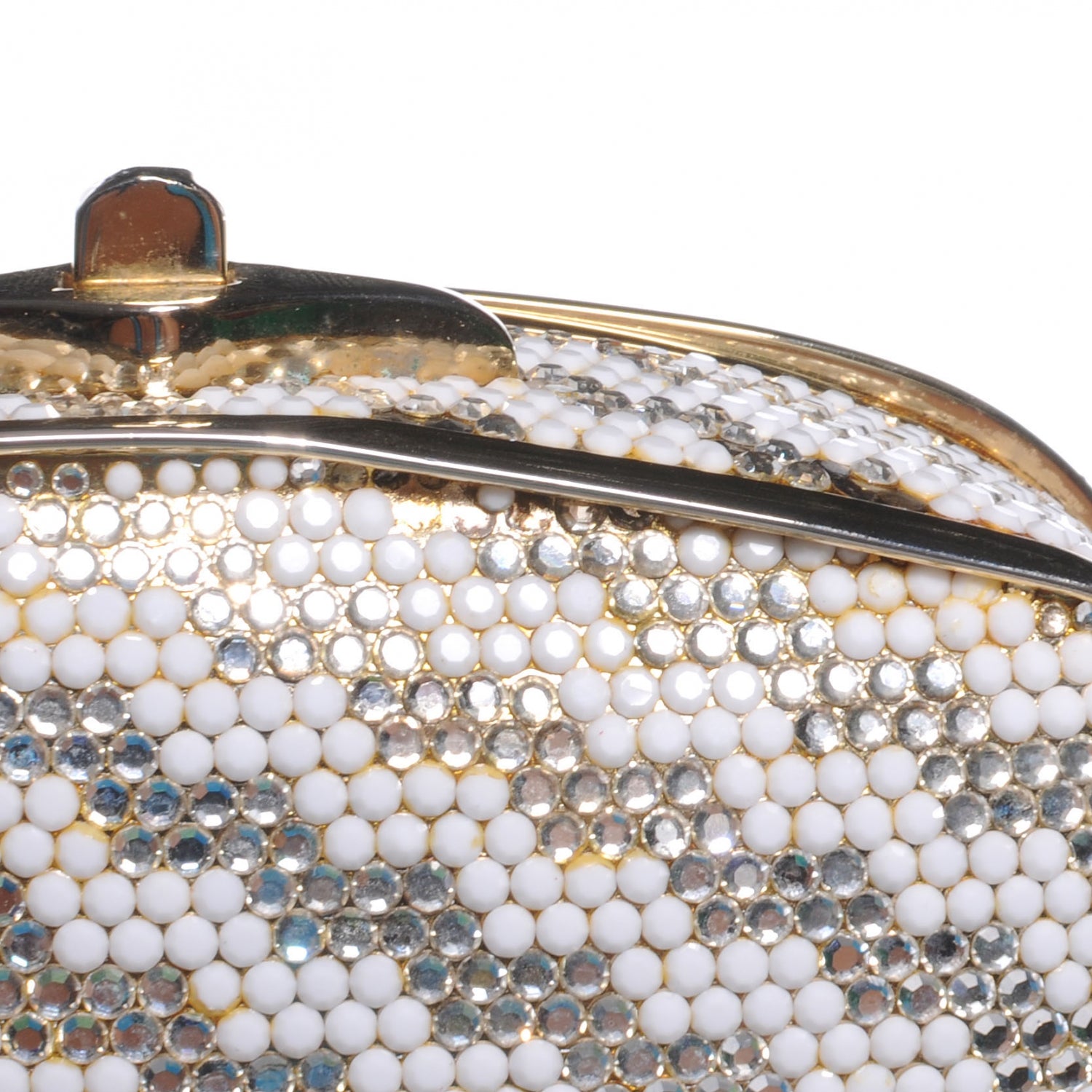 Judith Leiber Crystal Herringbone Clutch Gold 7 of 8