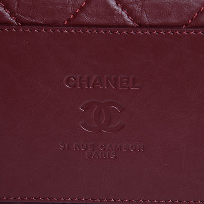 Chanel Aged Calfskin Quilted Large Secret Tag Bowling Bag Burgundy 8 of 8