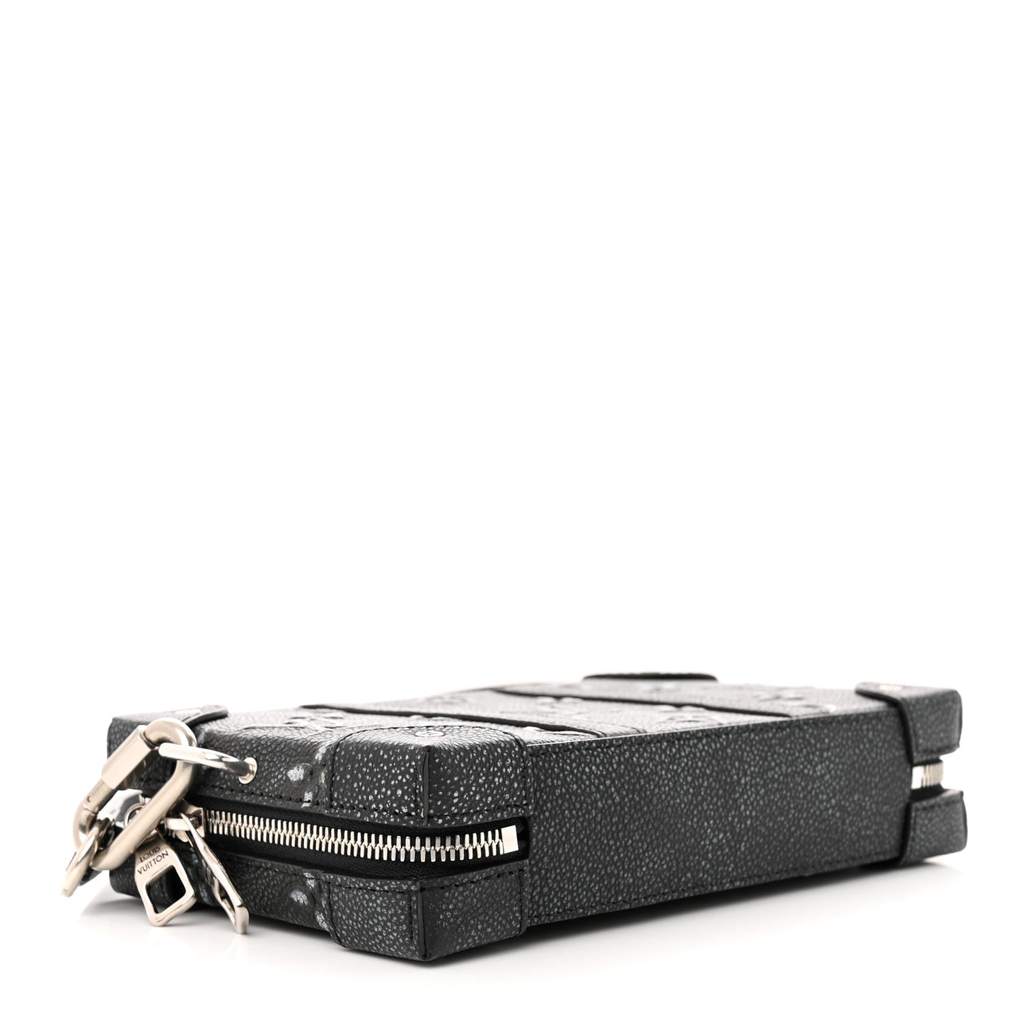Faded Calfskin Monogram Soft Trunk Wallet Charcoal