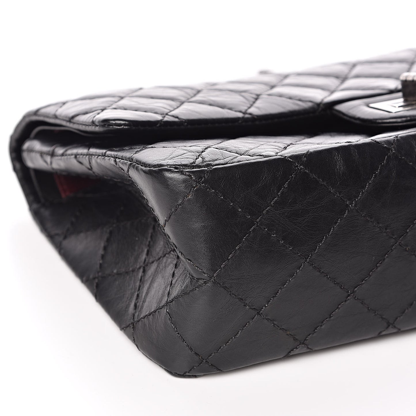 Aged Calfskin Quilted 2.55 Reissue 225 Flap Black