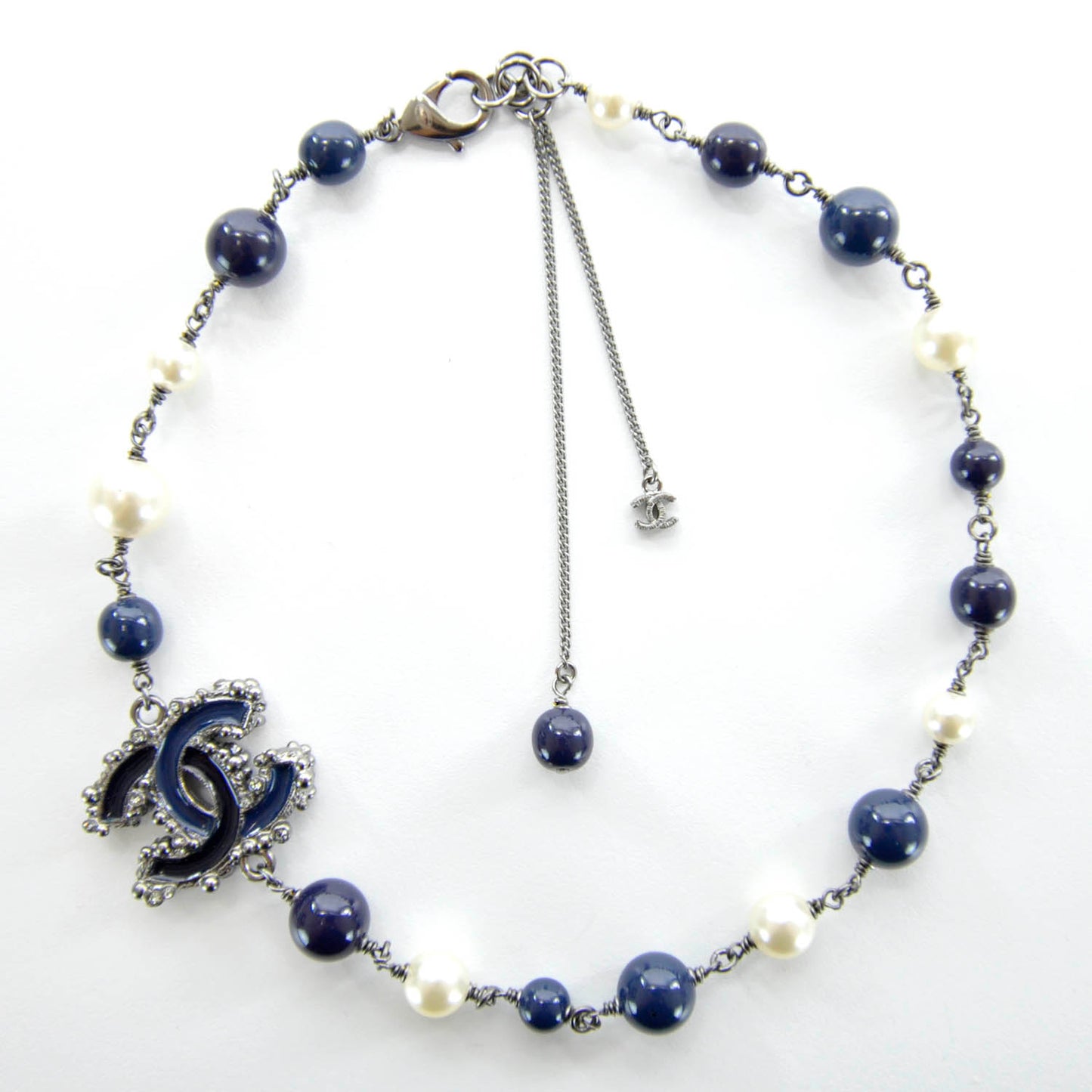 Pearl Beaded CC Necklace