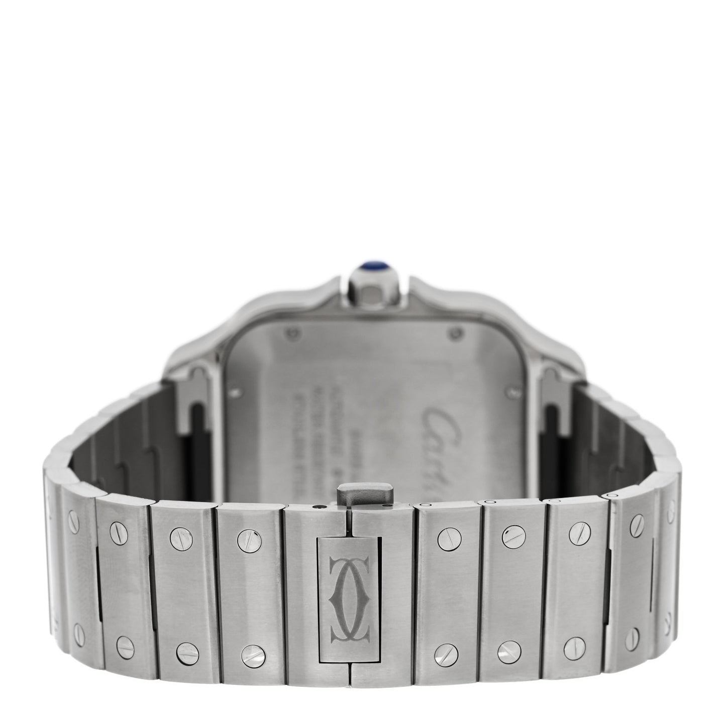Stainless Steel 39.8mm Santos De Cartier Automatic Watch Brown