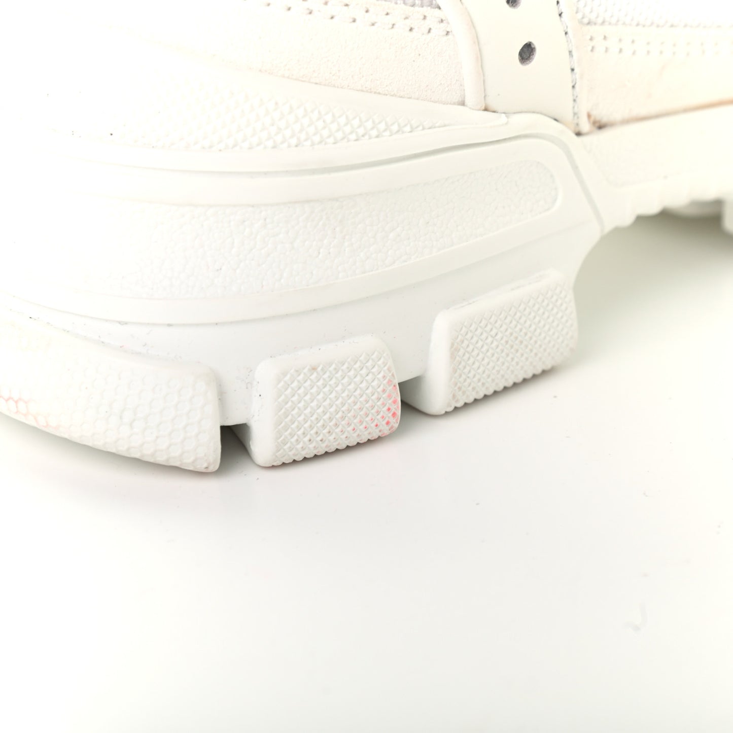 X SEGA Mesh Calfskin Suede Womens Flashtrek Sneakers 37.5 Great White