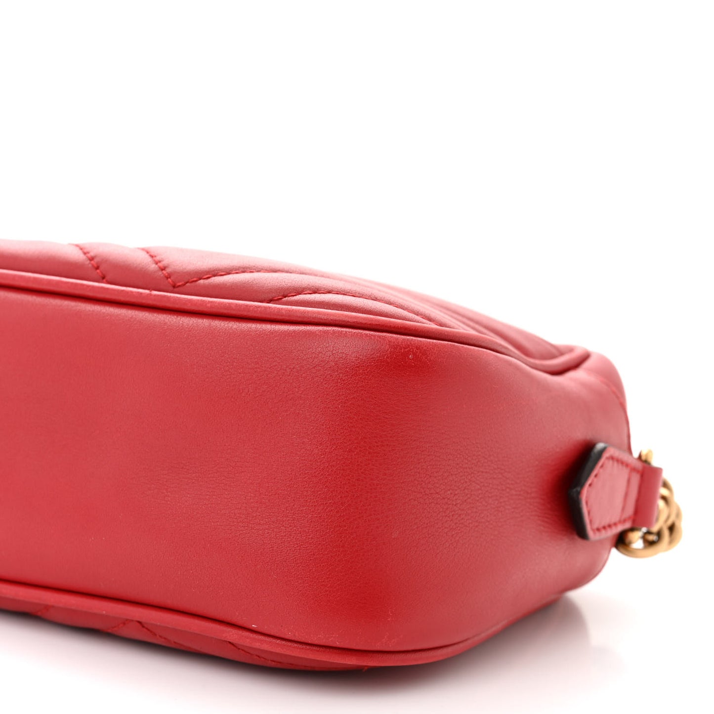 Calfskin Matelasse Small GG Marmont Chain Shoulder Bag Hibiscus Red