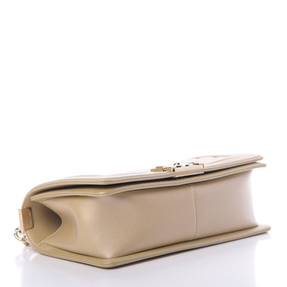 Chanel Pearly Caviar Quilted Medium Boy Flap Light Gold 4 of 14