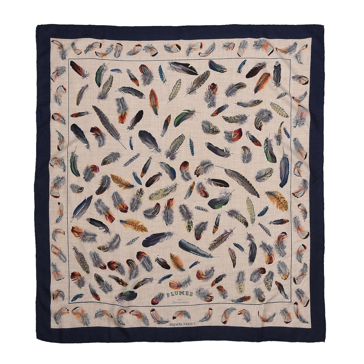 Cashmere Silk Plumes par Henri de Linares Scarf 90