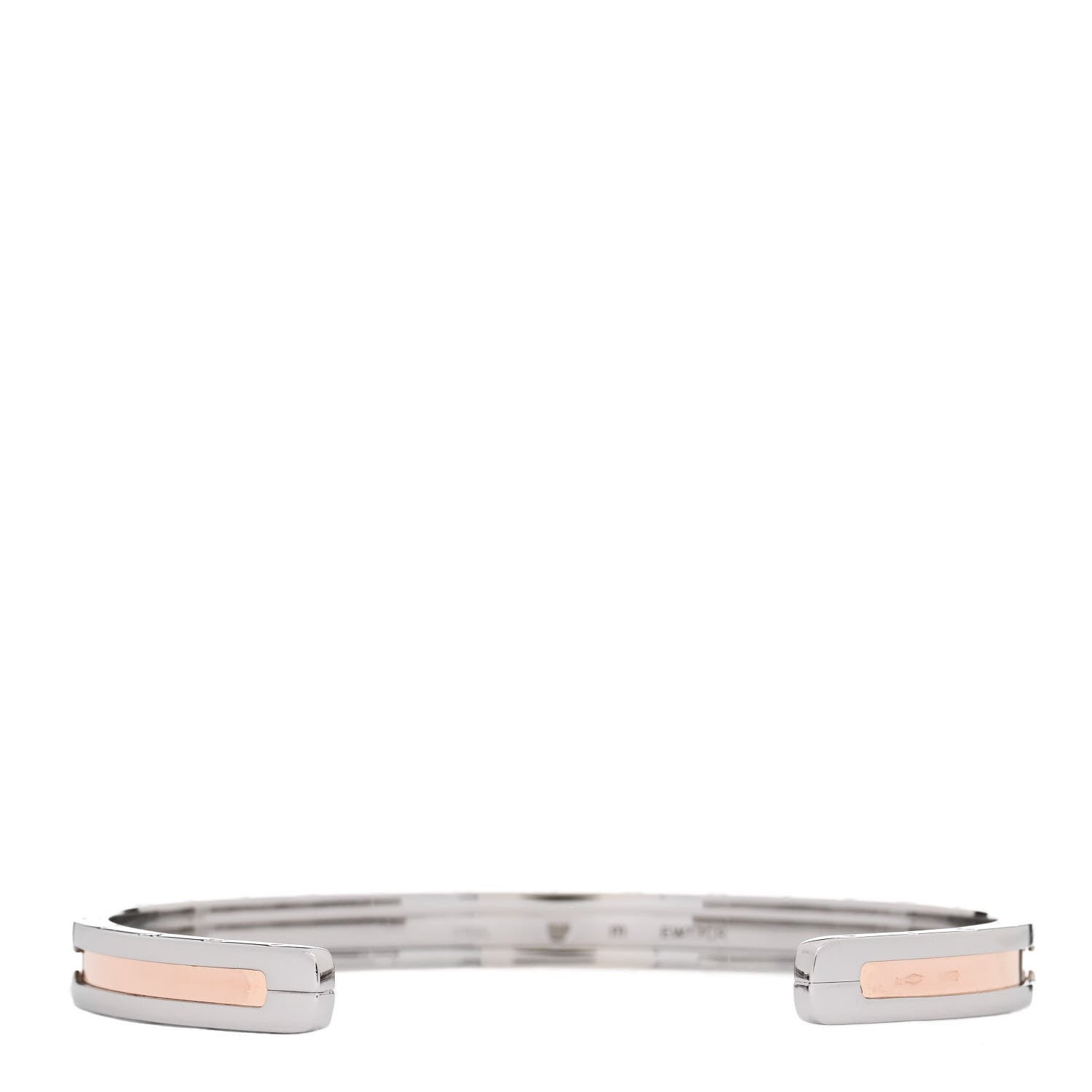Bulgari 18K Rose Gold Stainless Steel B.Zero1 Cuff Bracelet M 2 of 3