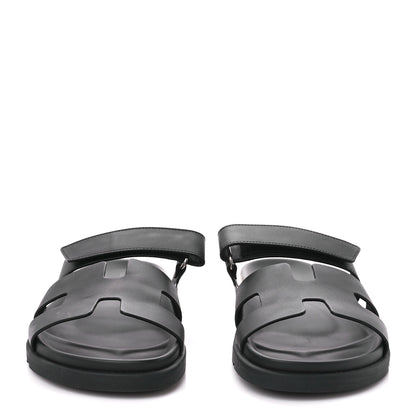 Hermes Calfskin Womens Chypre Sandals 41 Black 2 of 9